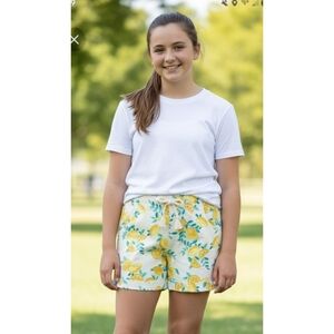 Wonder Nation Girl's Pull on Lemon Shorts White Size XXL (18)